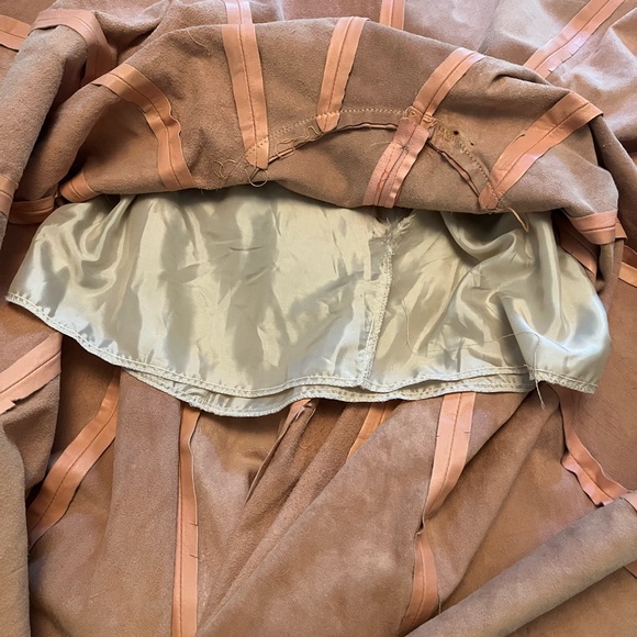 Vintage leather 3/4 circle skirt full peach 80s COMINT Made in Argentina - Picture 9 of 9